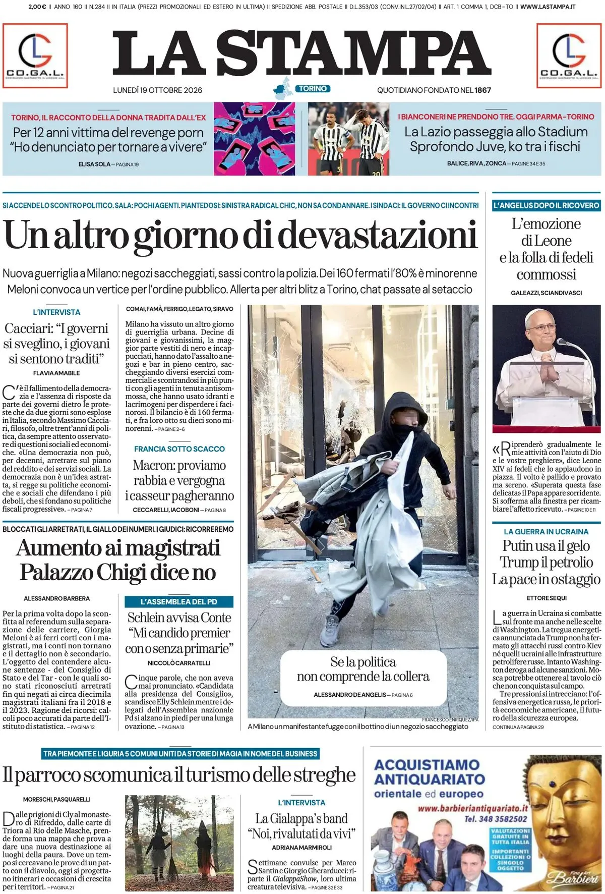 Prima-pagina-la-stampa-edizione-di-oggi-19-10-2026
