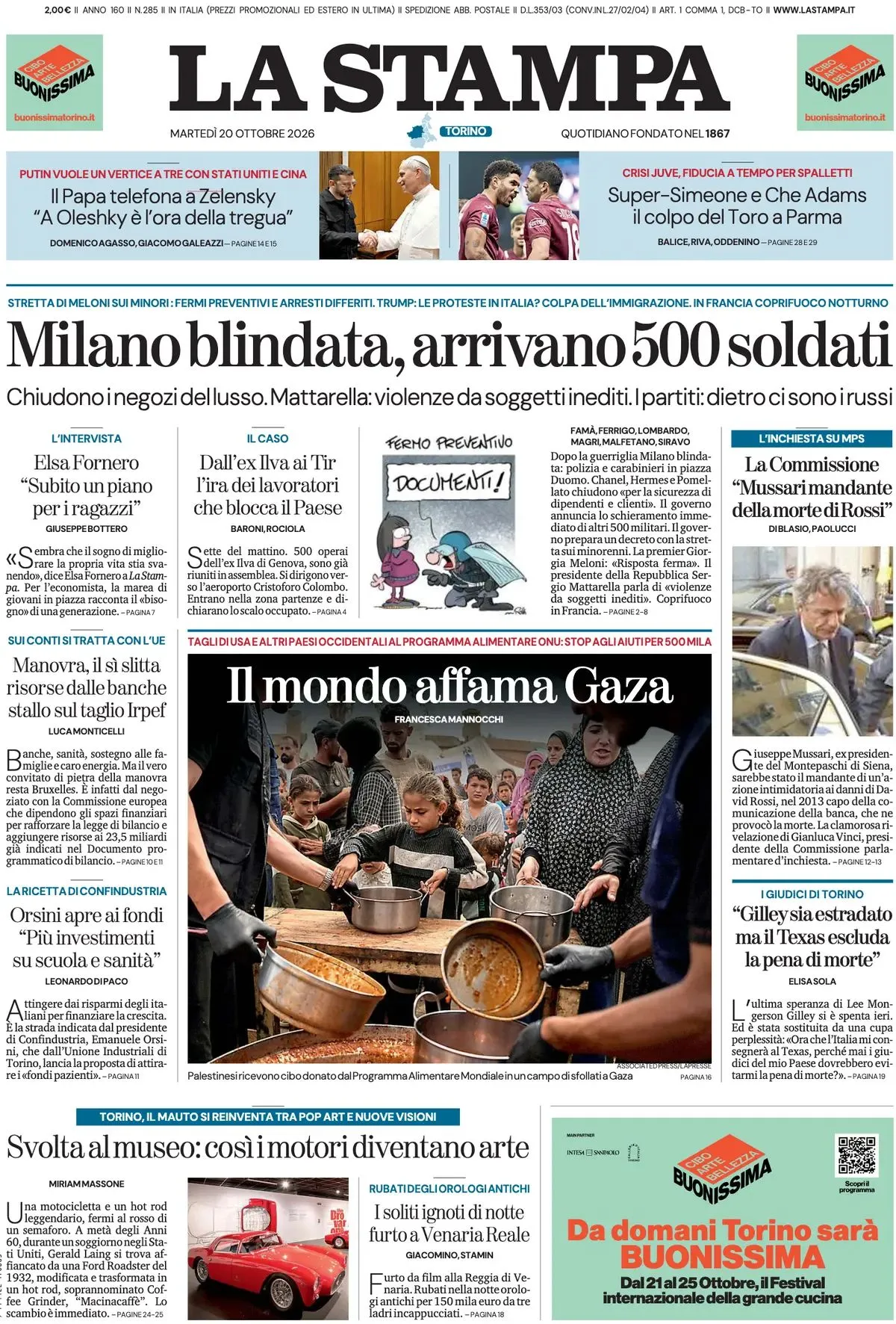Prima-pagina-la-stampa-edizione-di-oggi-20-10-2026
