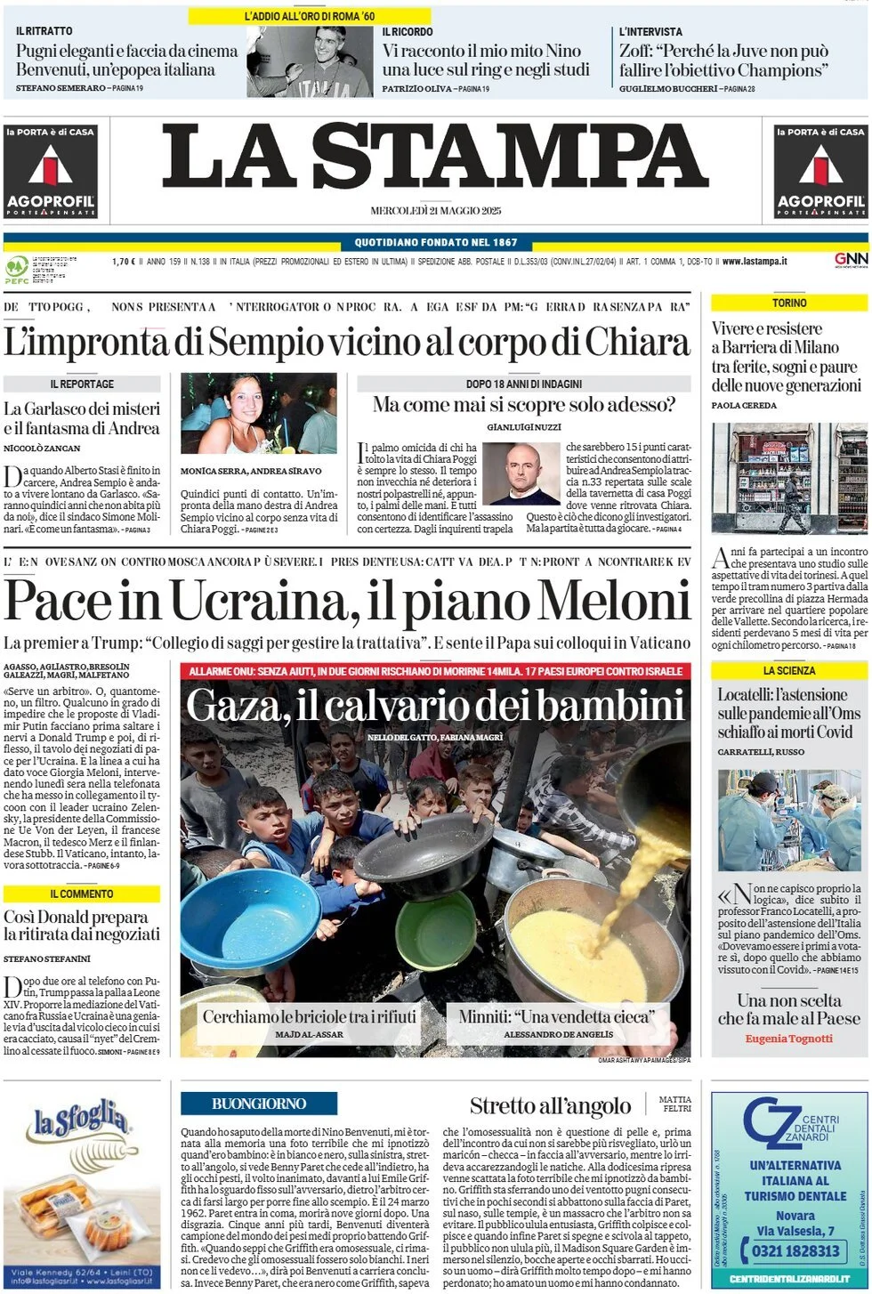 Prima-pagina-la-stampa-edizione-di-oggi-21-05-2025