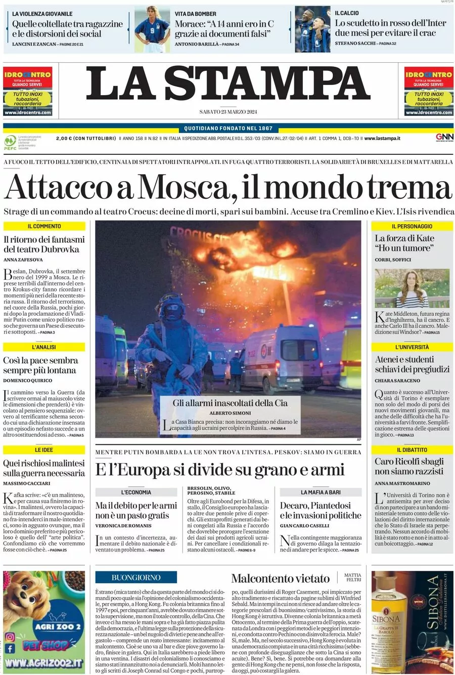 Prima-pagina-la-stampa-edizione-di-oggi-23-03-2024