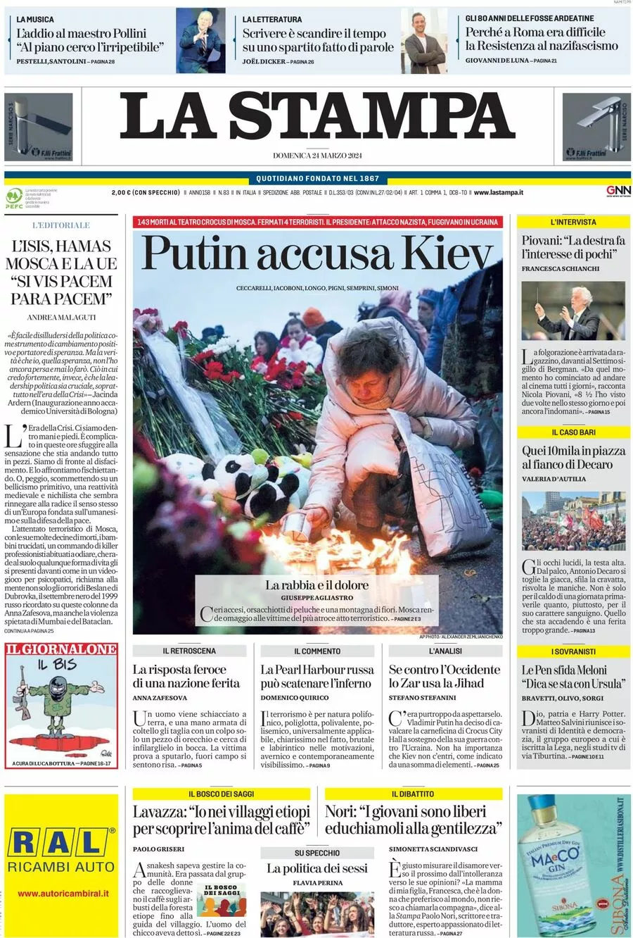 Prima-pagina-la-stampa-edizione-di-oggi-24-03-2024