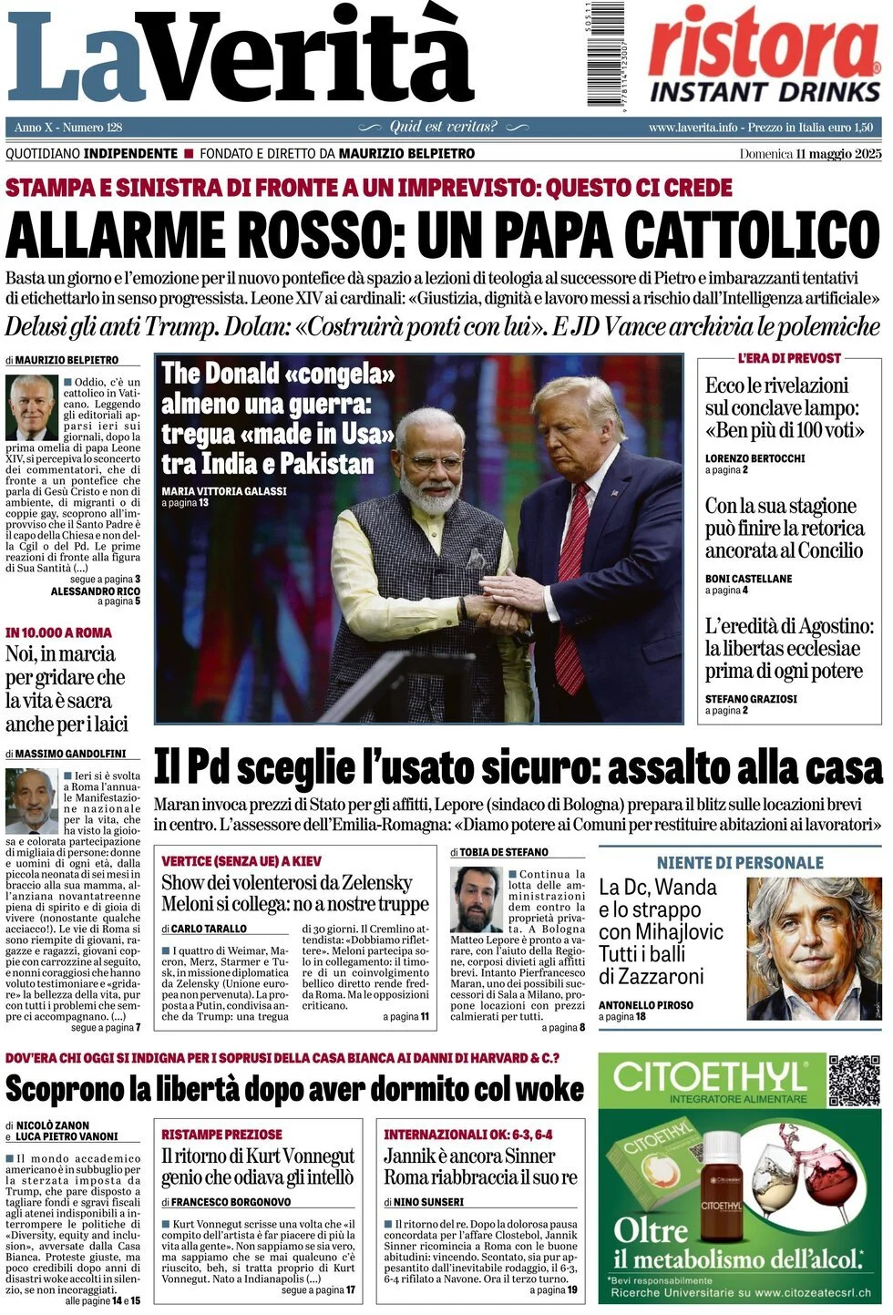 Prima-pagina-la-verita-edizione-di-oggi-11-05-2025