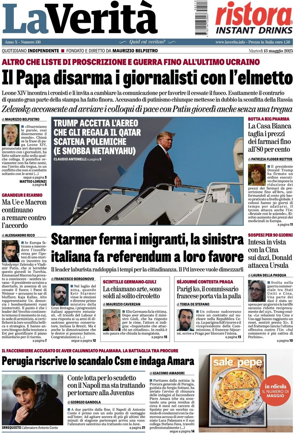 Prima-pagina-la-verita-edizione-di-oggi-13-05-2025
