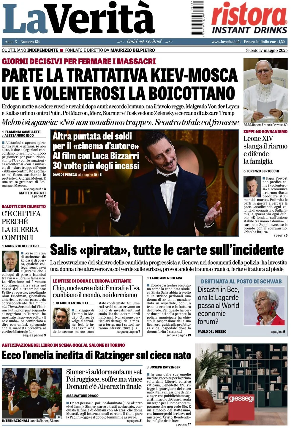 Prima-pagina-la-verita-edizione-di-oggi-17-05-2025