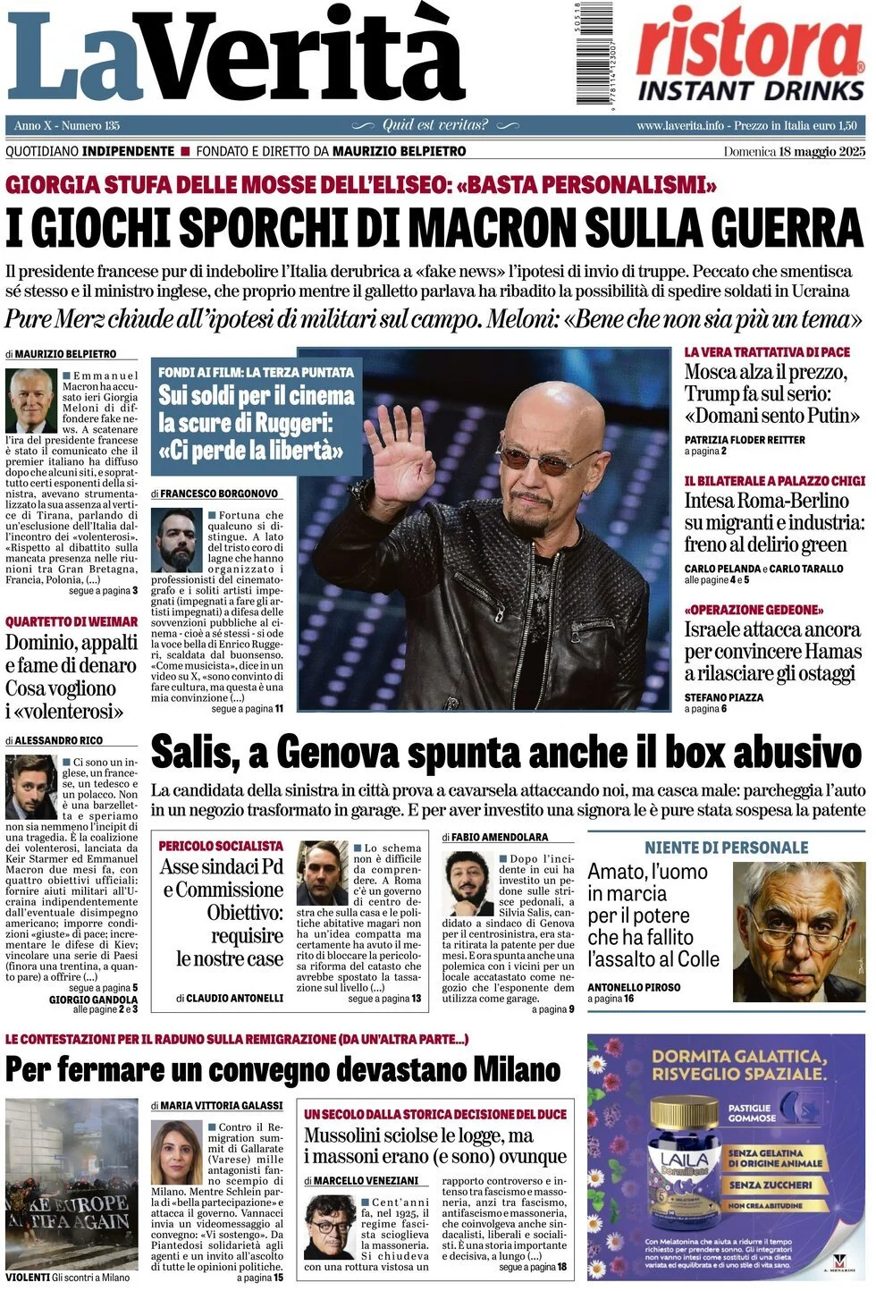 Prima-pagina-la-verita-edizione-di-oggi-18-05-2025