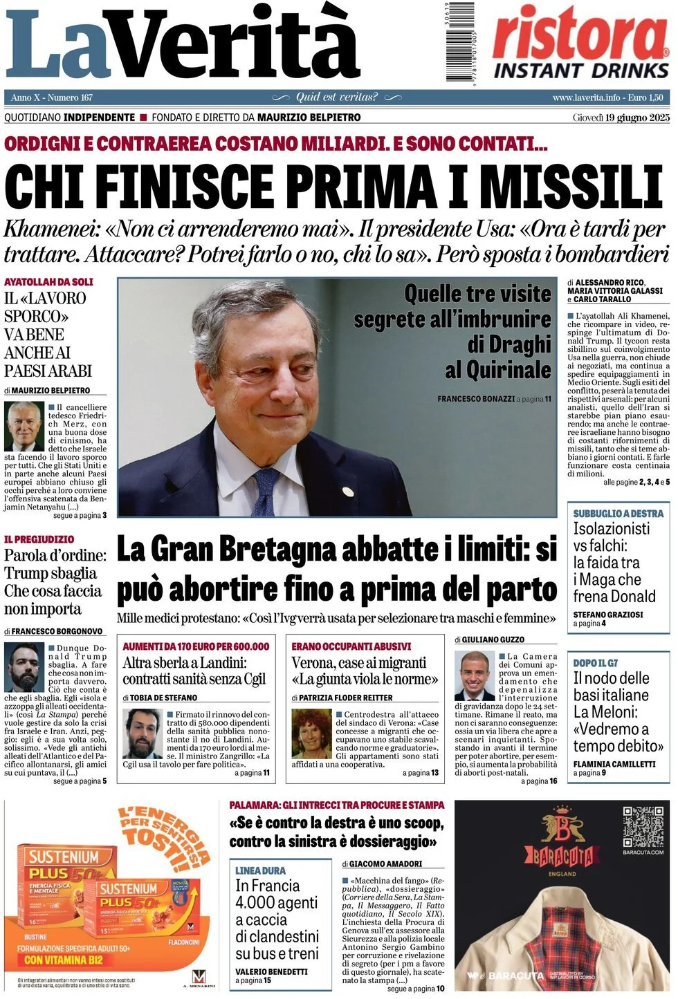 Prima-pagina-la-verita-edizione-di-oggi-19-06-2025