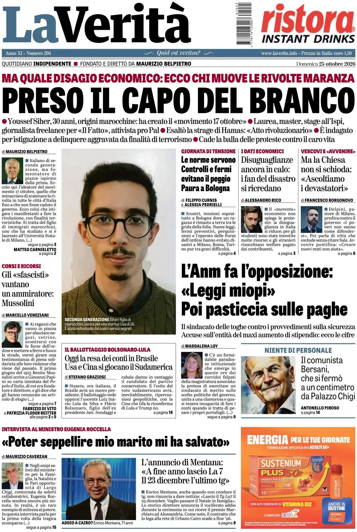 Prima-pagina-la-verita-edizione-di-oggi-25-10-2026