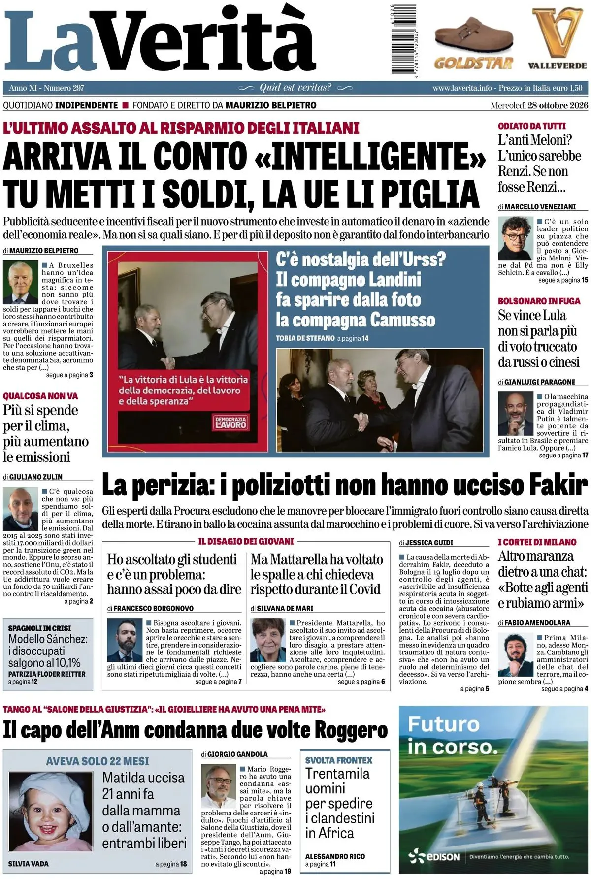 Prima-pagina-la-verita-edizione-di-oggi-28-10-2026