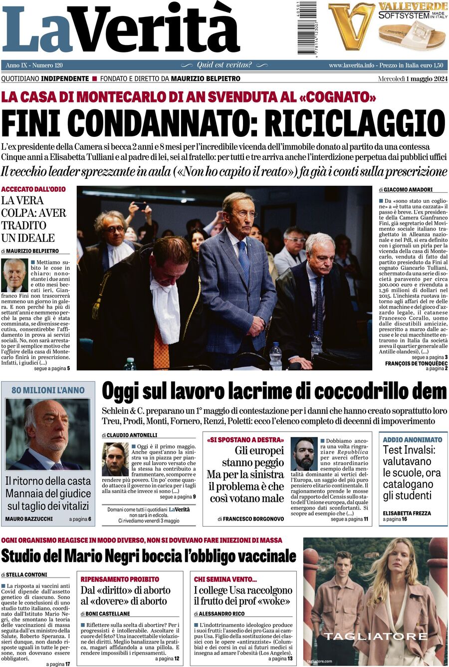 Prima-pagina-la-verita-edizione-di-oggi-01-05-2024