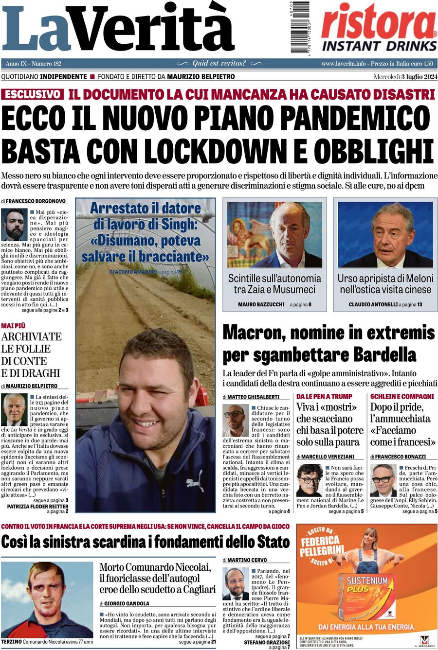 Prima-pagina-la-verita-edizione-di-oggi-03-07-2024