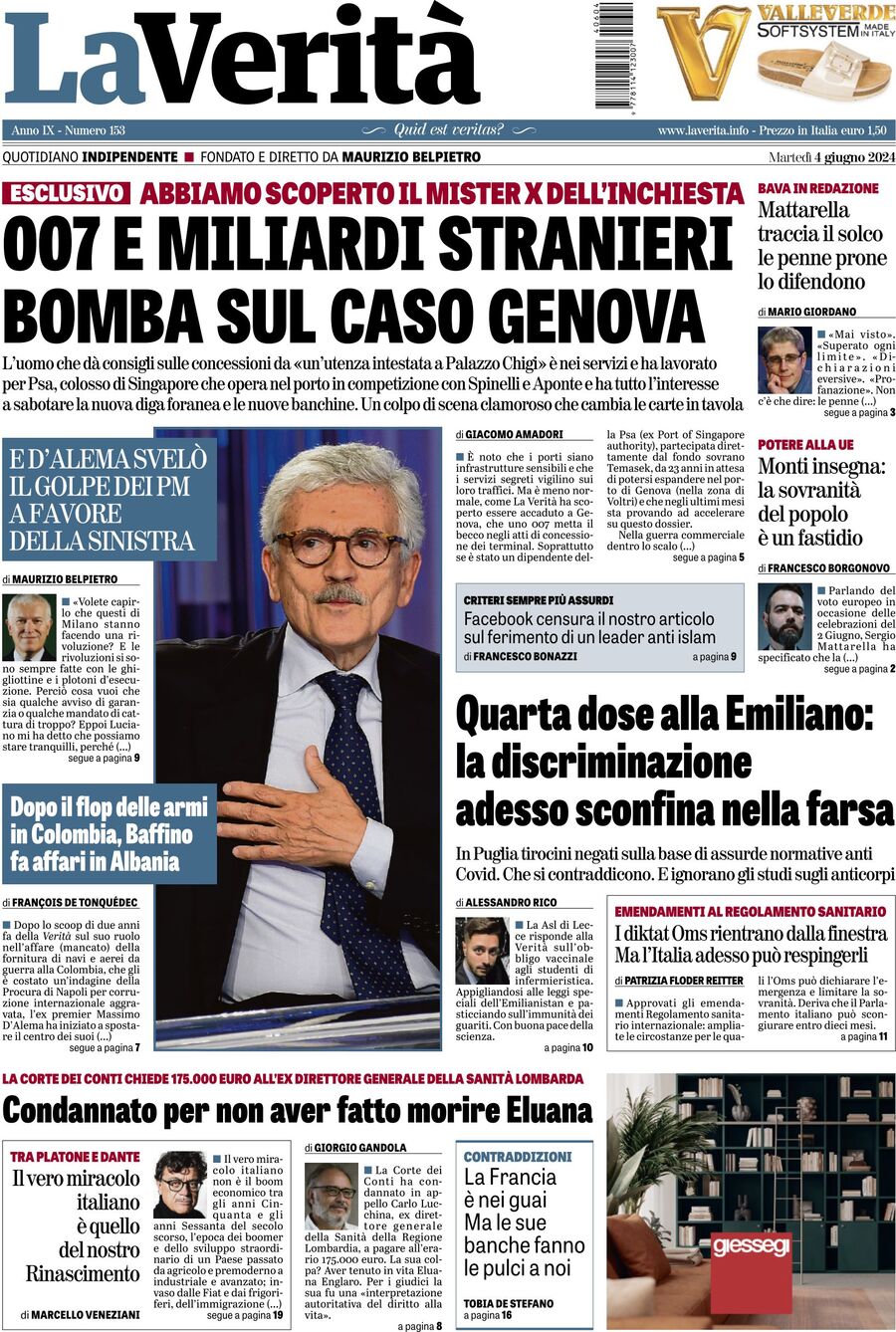 Prima-pagina-la-verita-edizione-di-oggi-04-06-2024