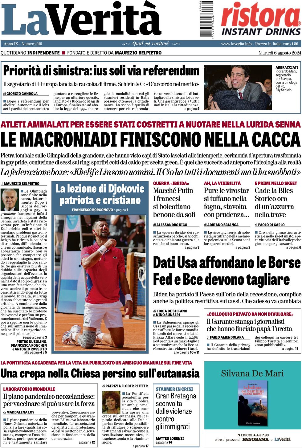 Prima-pagina-la-verita-edizione-di-oggi-06-08-2024
