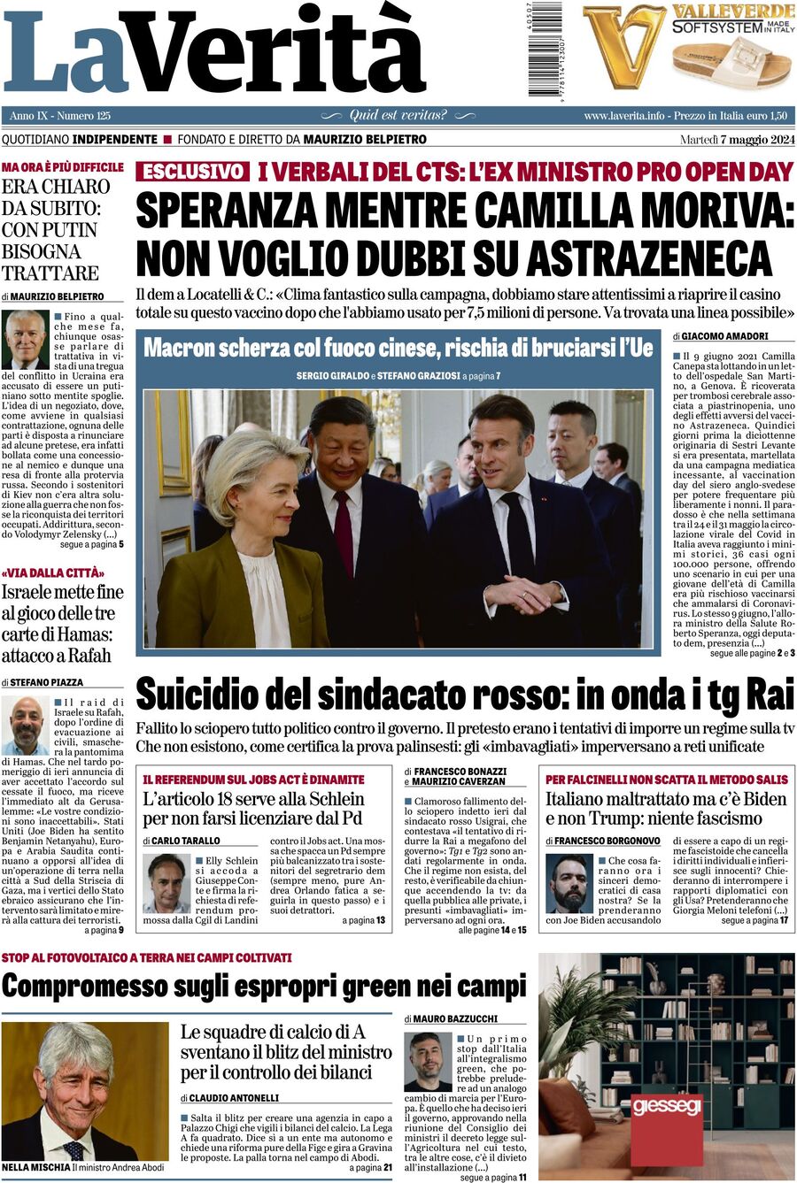 Prima-pagina-la-verita-edizione-di-oggi-07-05-2024