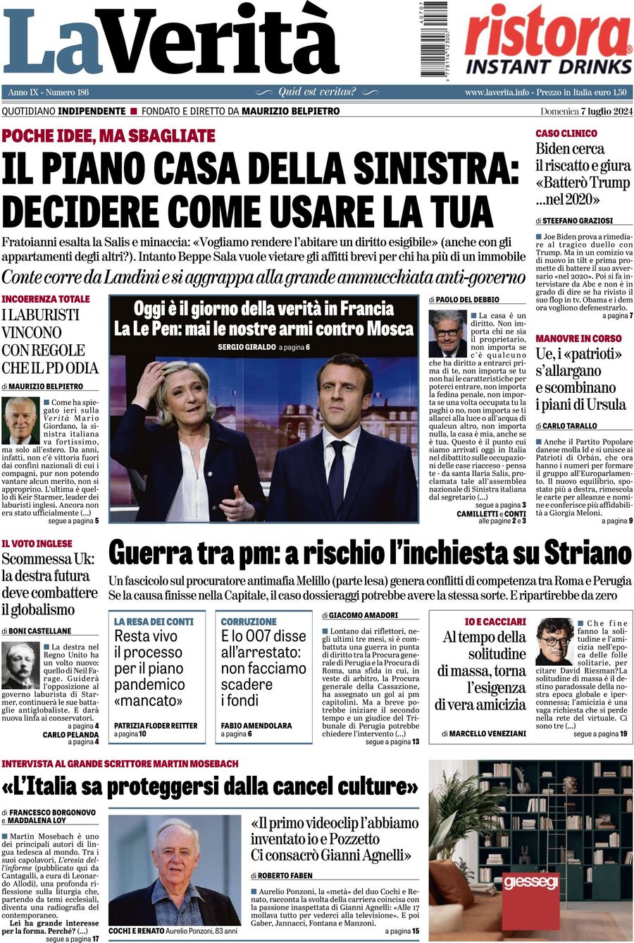 Prima-pagina-la-verita-edizione-di-oggi-07-07-2024