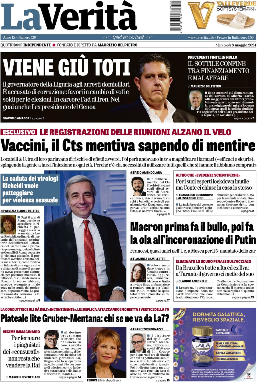 Prima-pagina-la-verita-edizione-di-oggi-08-05-2024