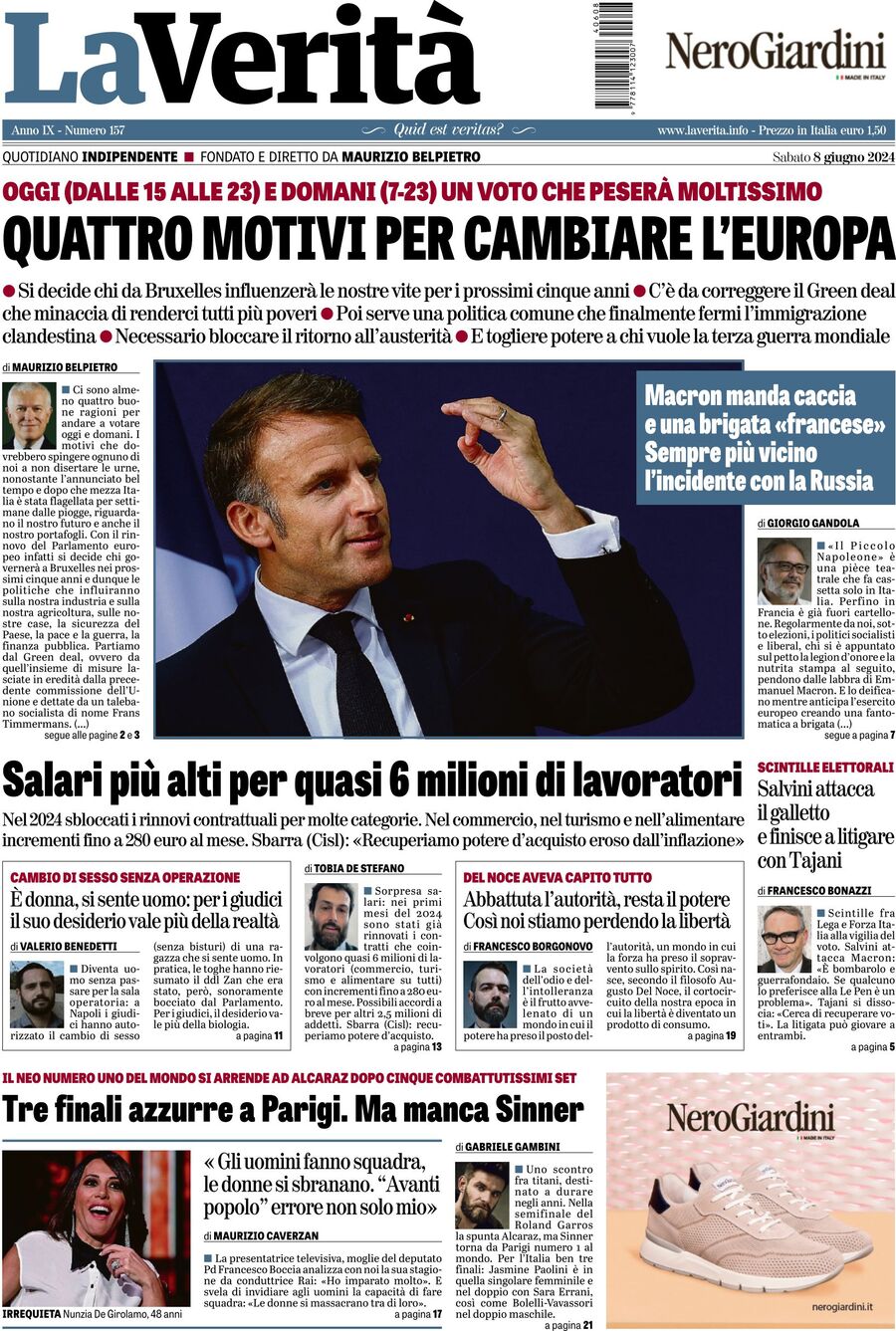 Prima-pagina-la-verita-edizione-di-oggi-08-06-2024