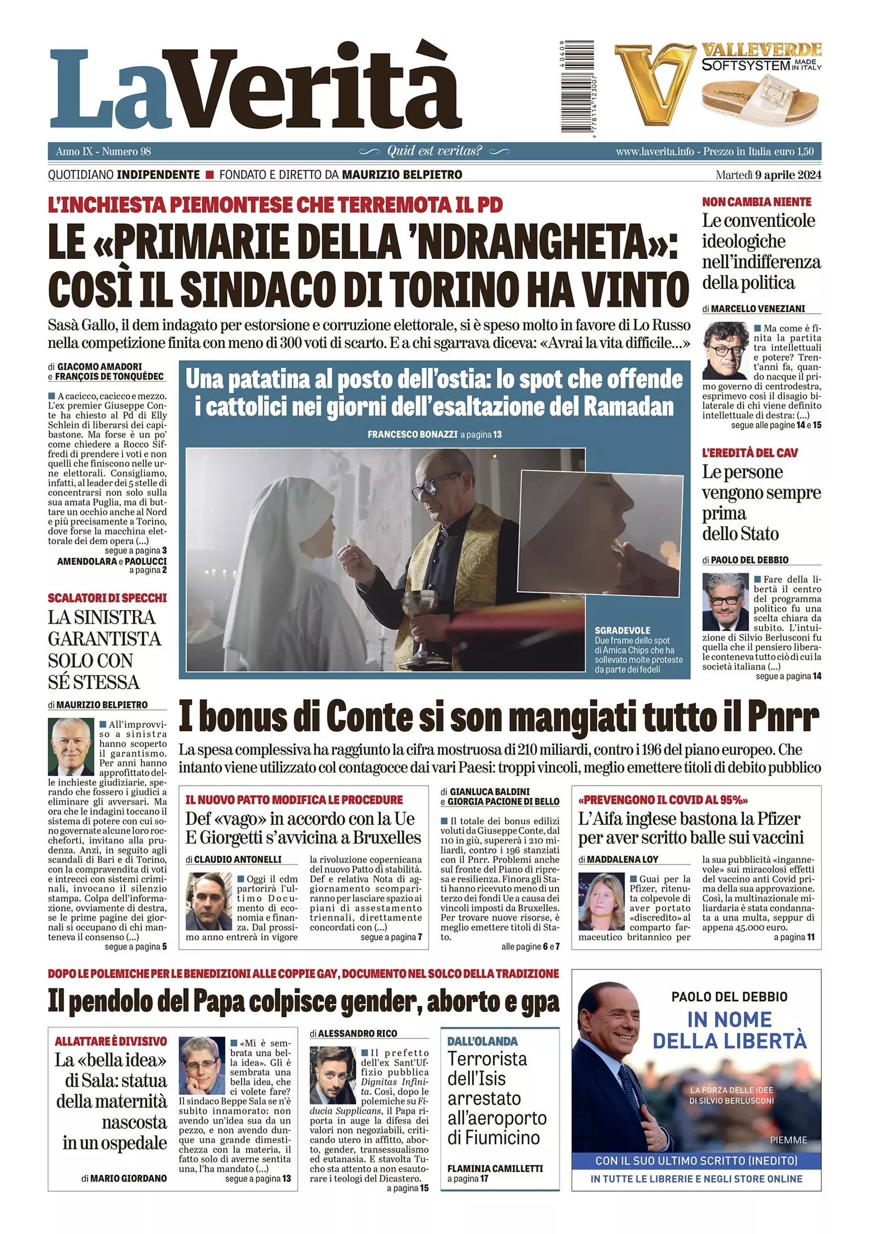 Prima-pagina-la-verita-edizione-di-oggi-09-04-2024