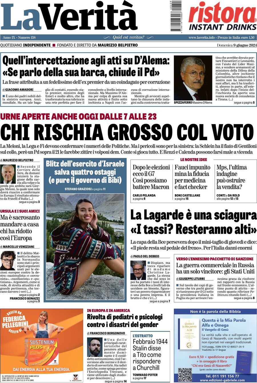 Prima-pagina-la-verita-edizione-di-oggi-09-06-2024
