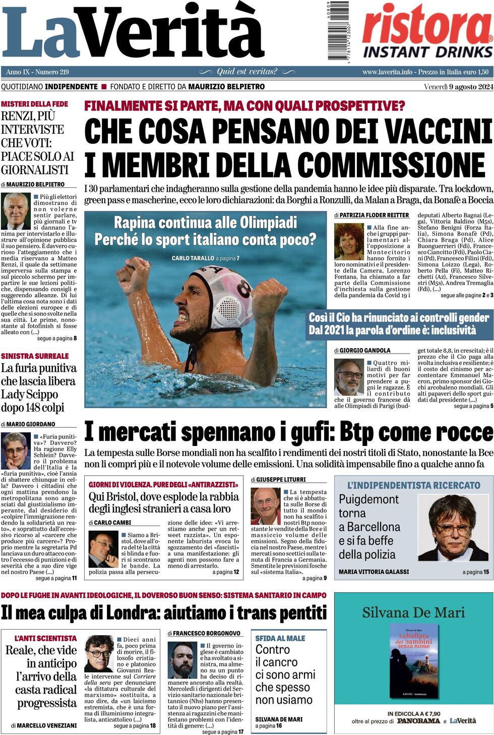 Prima-pagina-la-verita-edizione-di-oggi-09-08-2024