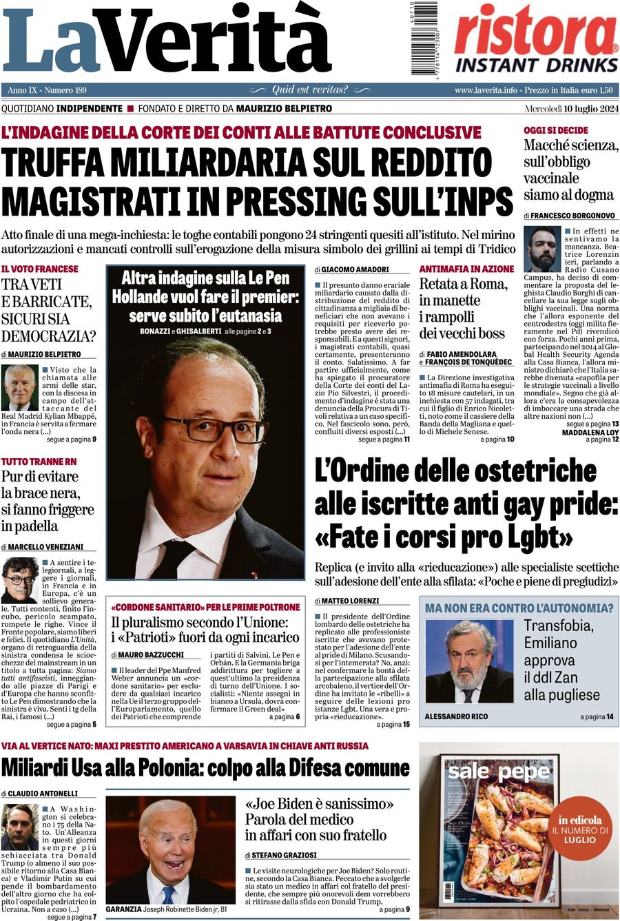 Prima-pagina-la-verita-edizione-di-oggi-10-07-2024