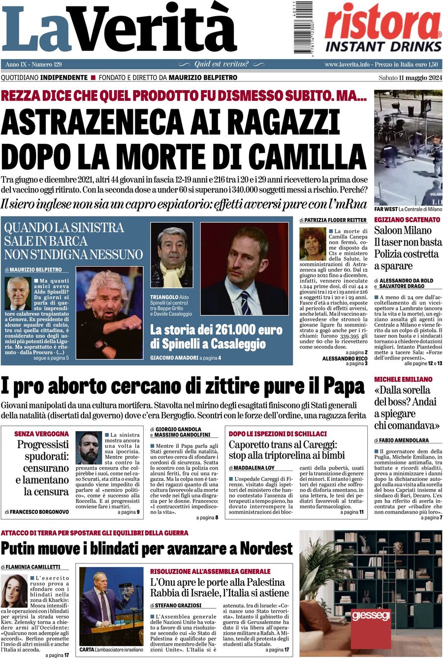 Prima-pagina-la-verita-edizione-di-oggi-11-05-2024