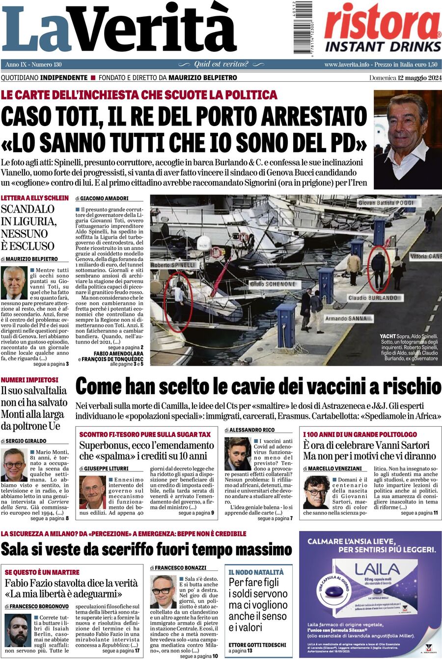 Prima-pagina-la-verita-edizione-di-oggi-12-05-2024