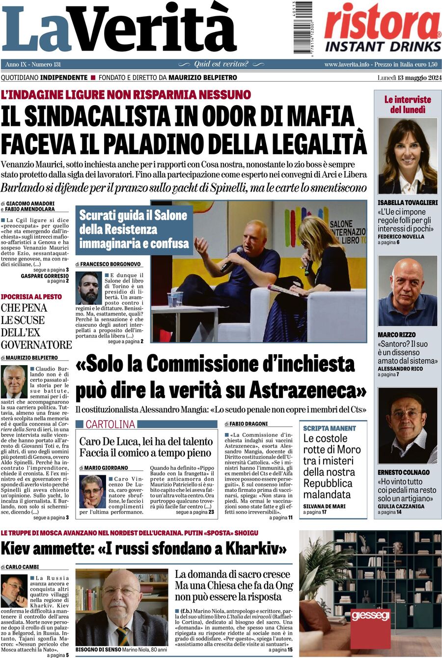 Prima-pagina-la-verita-edizione-di-oggi-13-05-2024