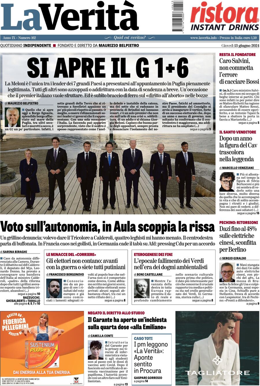 Prima-pagina-la-verita-edizione-di-oggi-13-06-2024