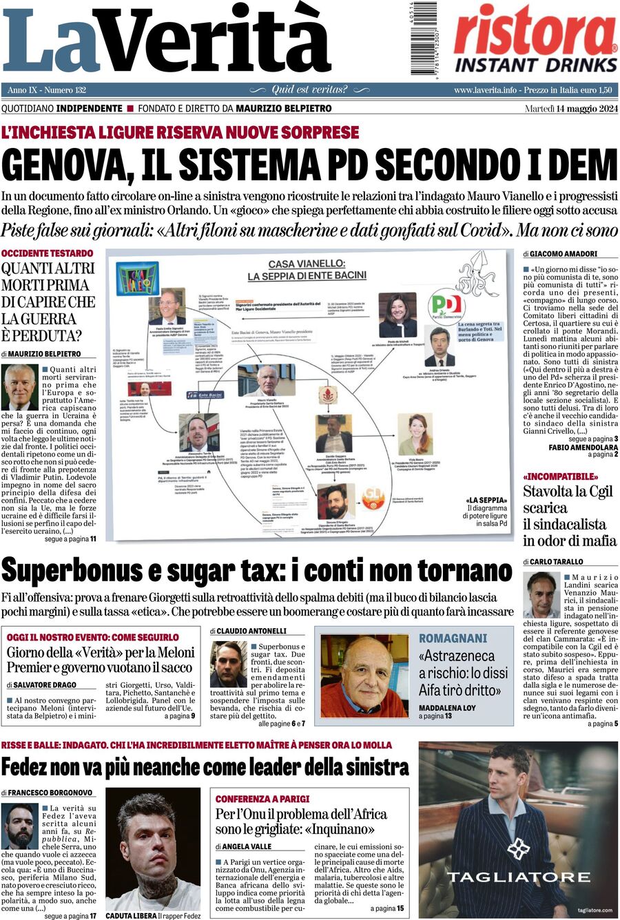 Prima-pagina-la-verita-edizione-di-oggi-14-05-2024