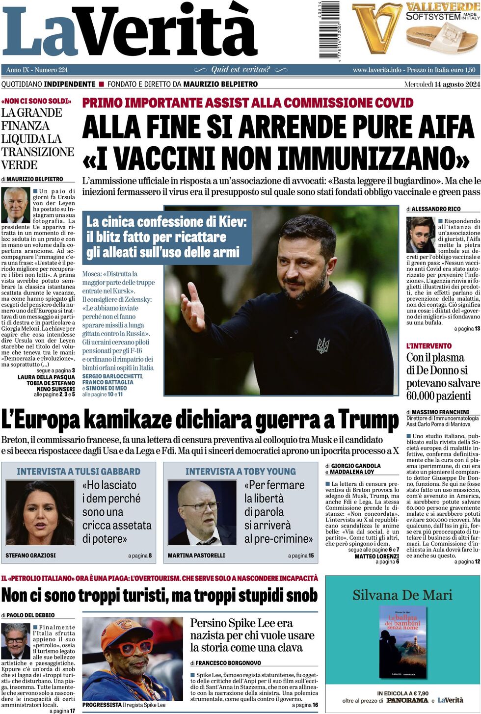 Prima-pagina-la-verita-edizione-di-oggi-14-08-2024