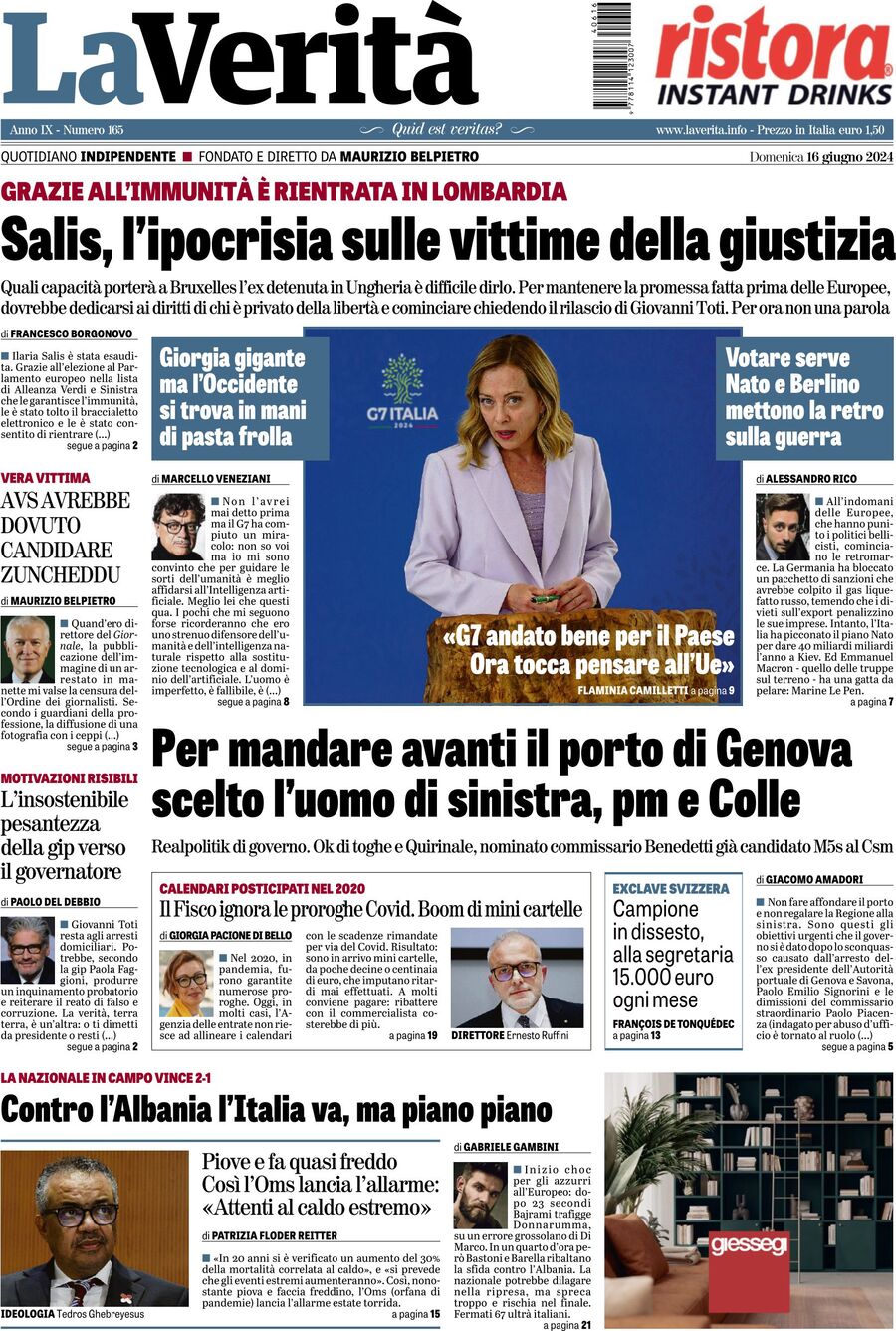 Prima-pagina-la-verita-edizione-di-oggi-16-06-2024
