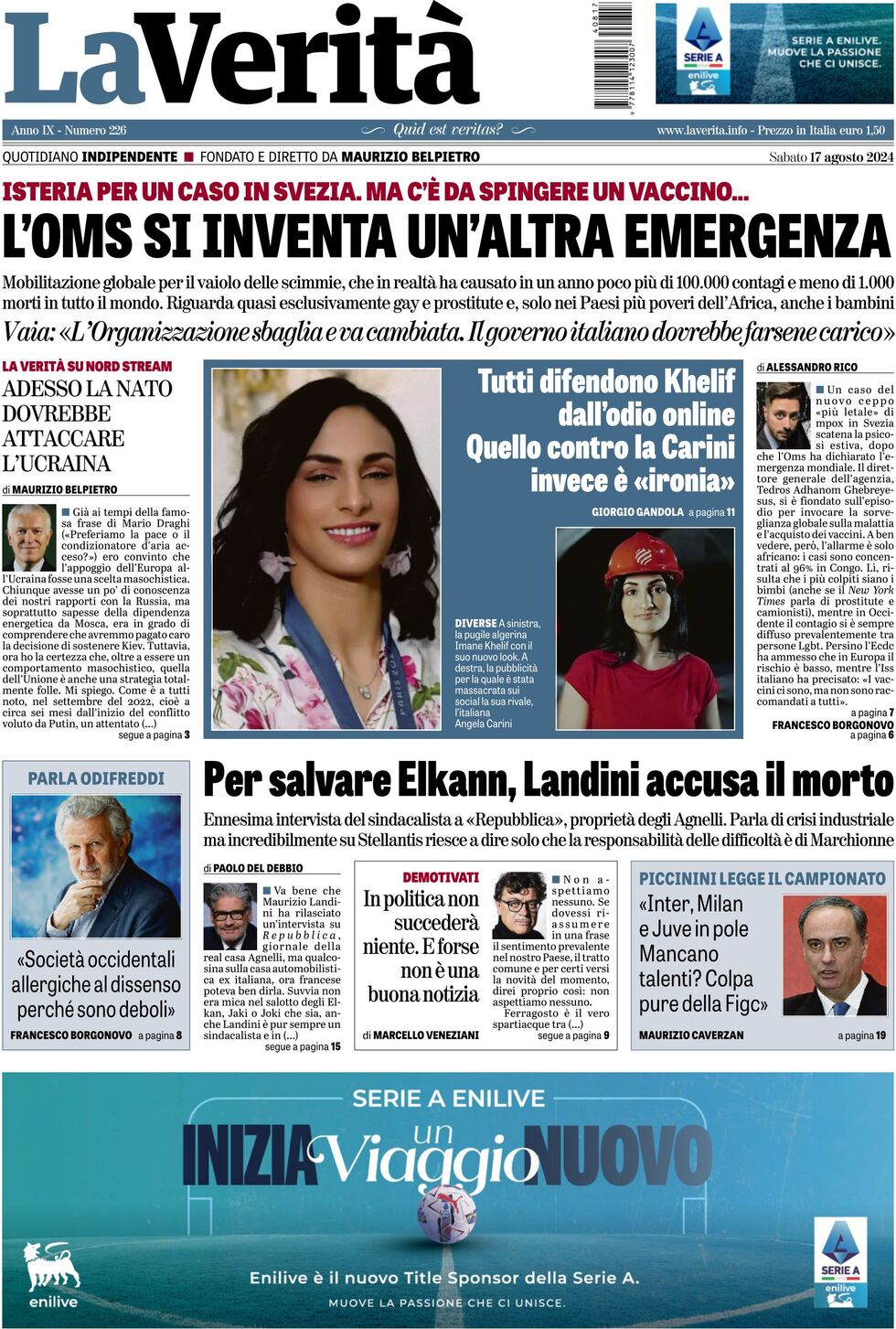Prima-pagina-la-verita-edizione-di-oggi-17-08-2024