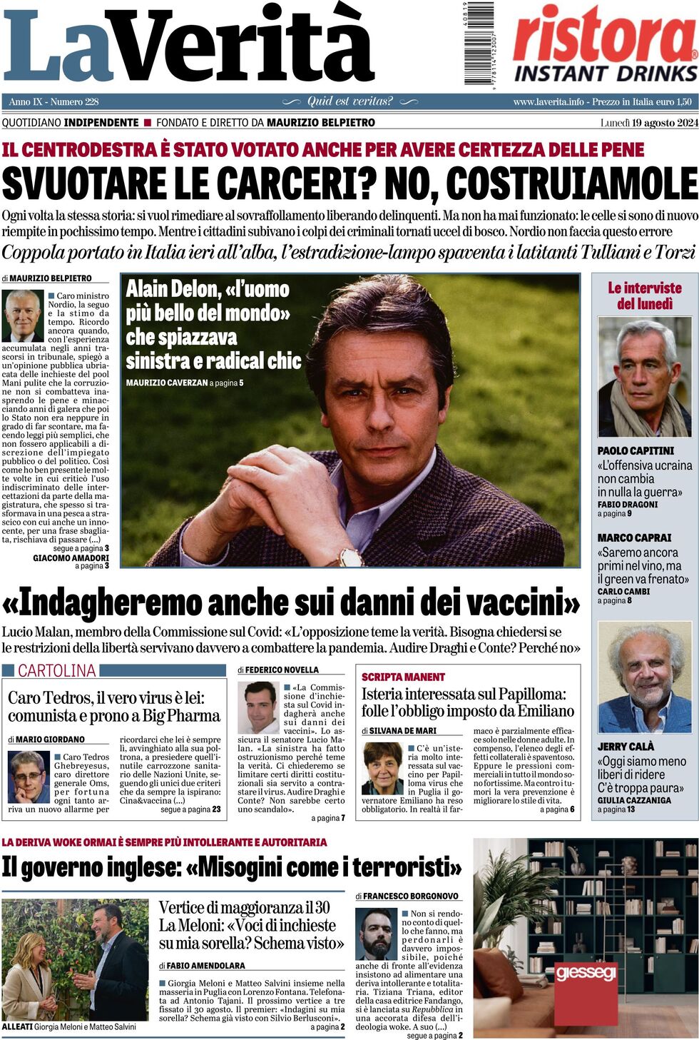 Prima-pagina-la-verita-edizione-di-oggi-19-08-2024