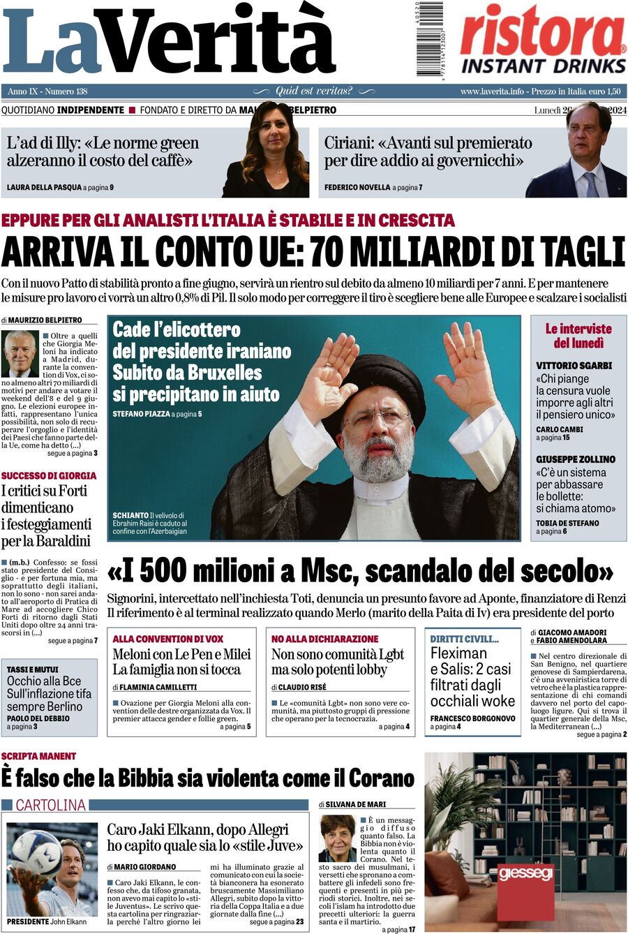 Prima-pagina-la-verita-edizione-di-oggi-20-05-2024