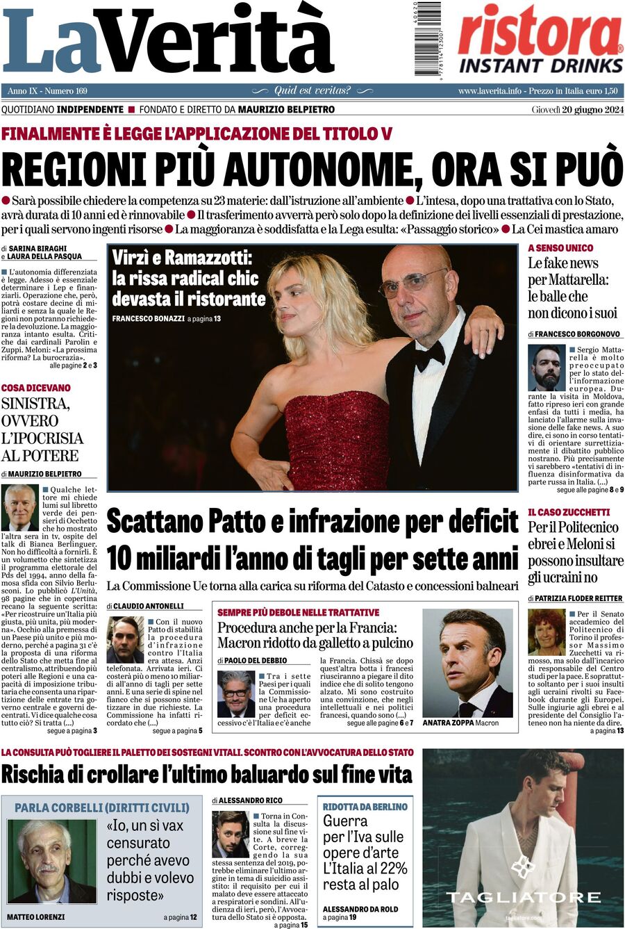 Prima-pagina-la-verita-edizione-di-oggi-20-06-2024