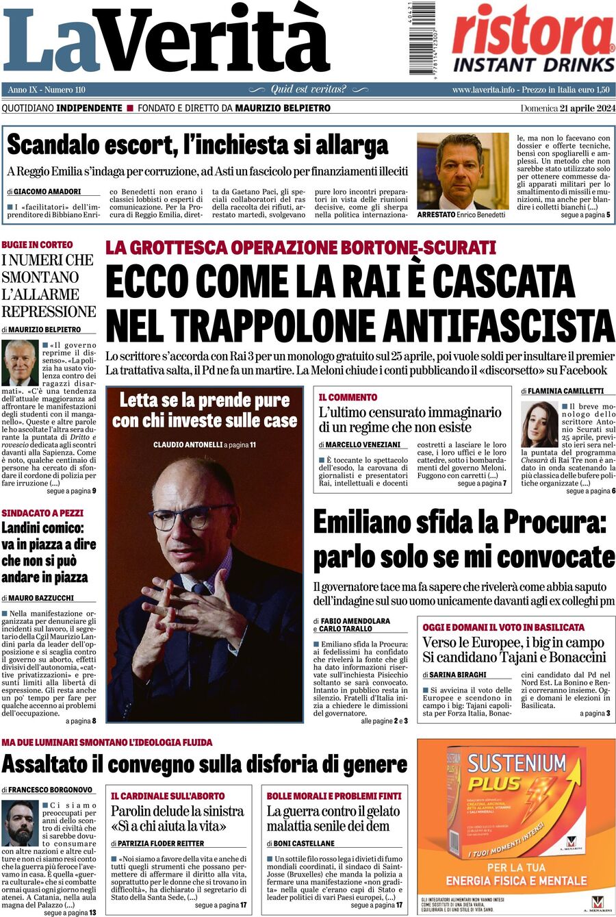 Prima-pagina-la-verita-edizione-di-oggi-21-04-2024