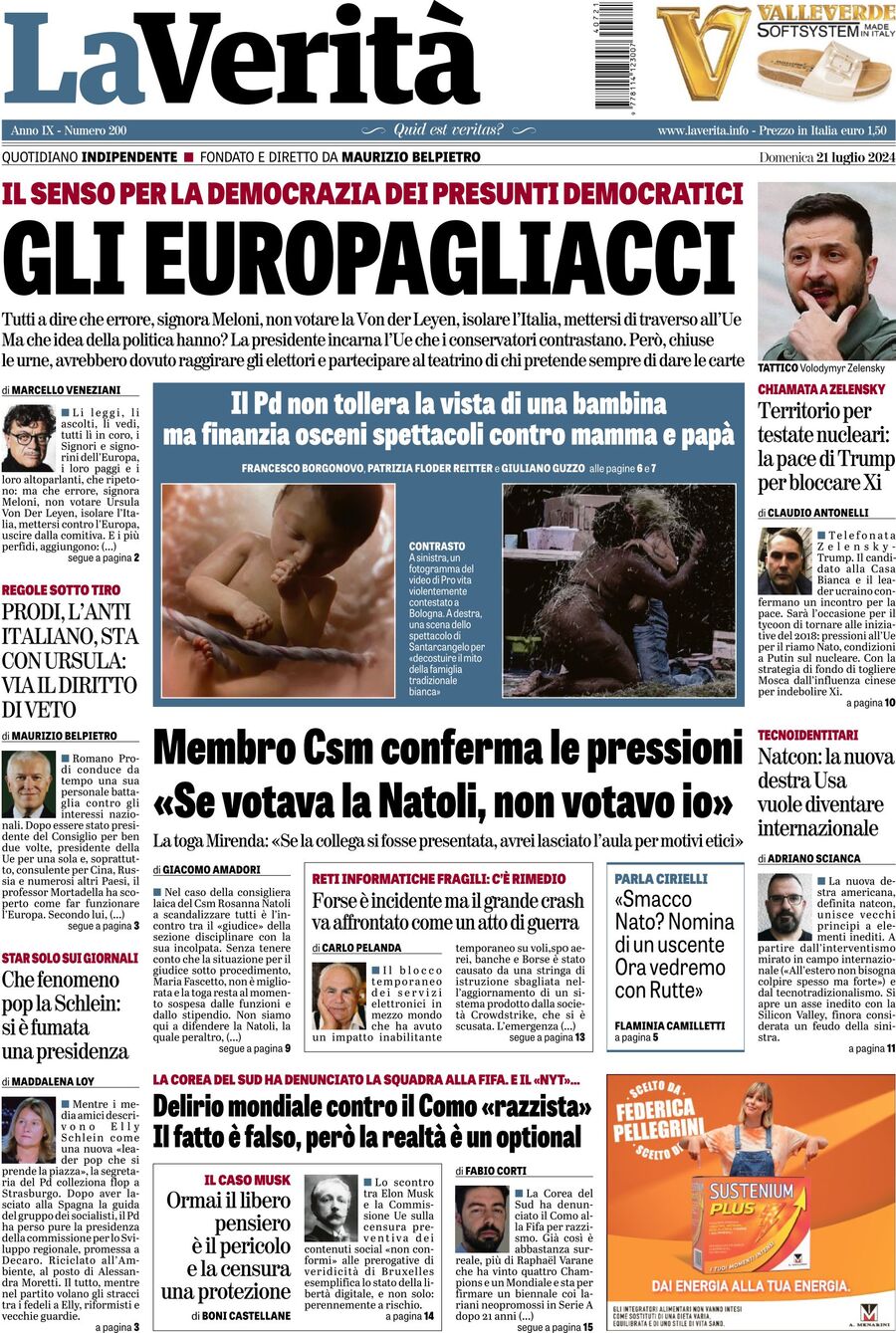 Prima-pagina-la-verita-edizione-di-oggi-21-07-2024