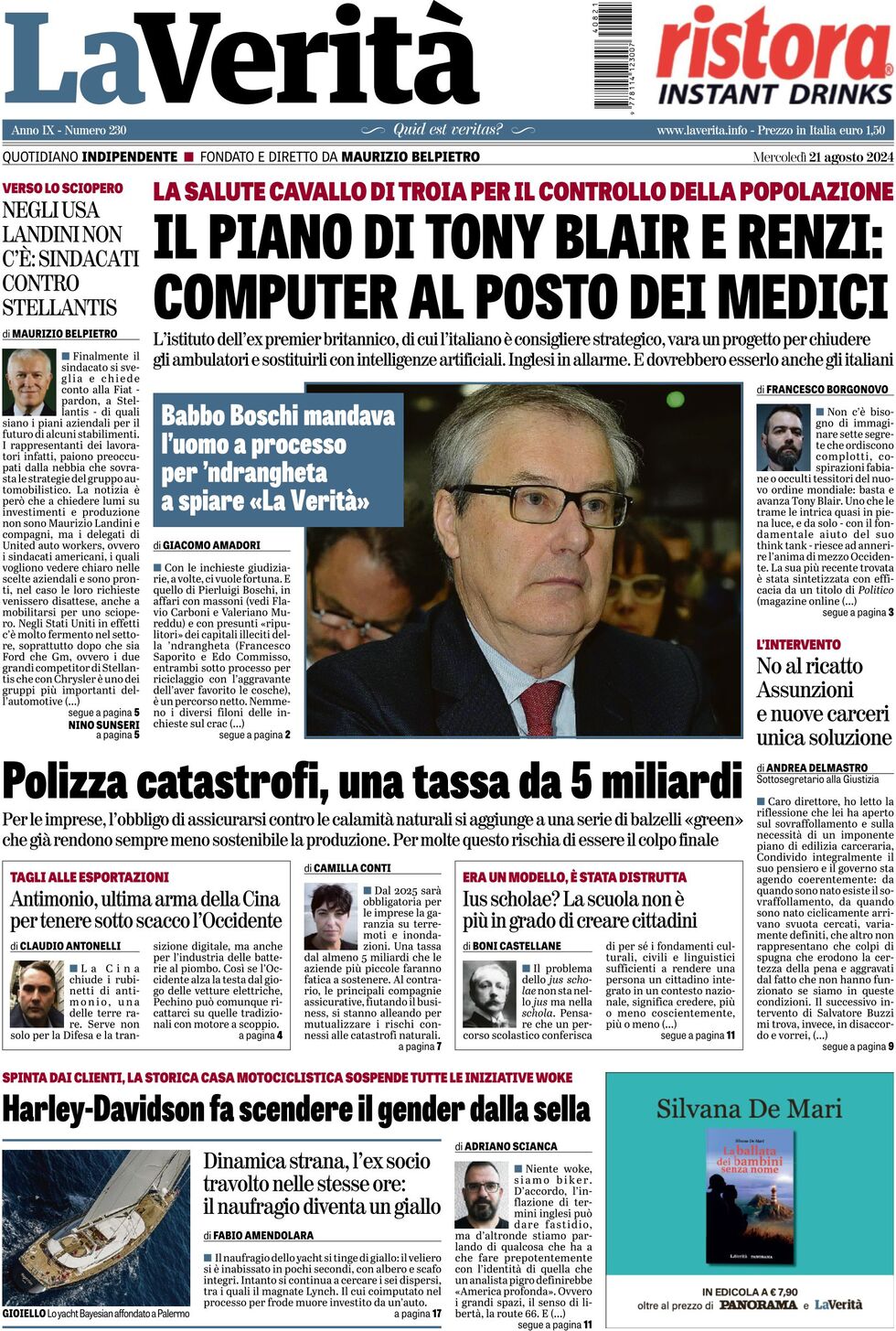 Prima-pagina-la-verita-edizione-di-oggi-21-08-2024