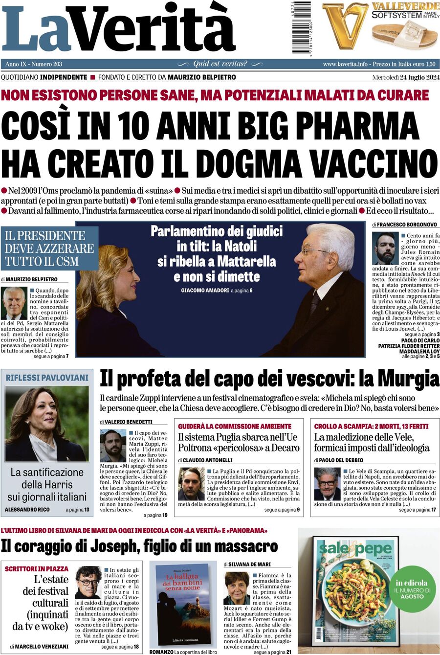 Prima-pagina-la-verita-edizione-di-oggi-24-07-2024