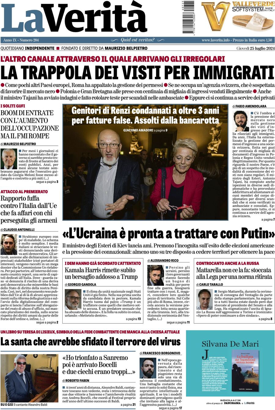 Prima-pagina-la-verita-edizione-di-oggi-25-07-2024