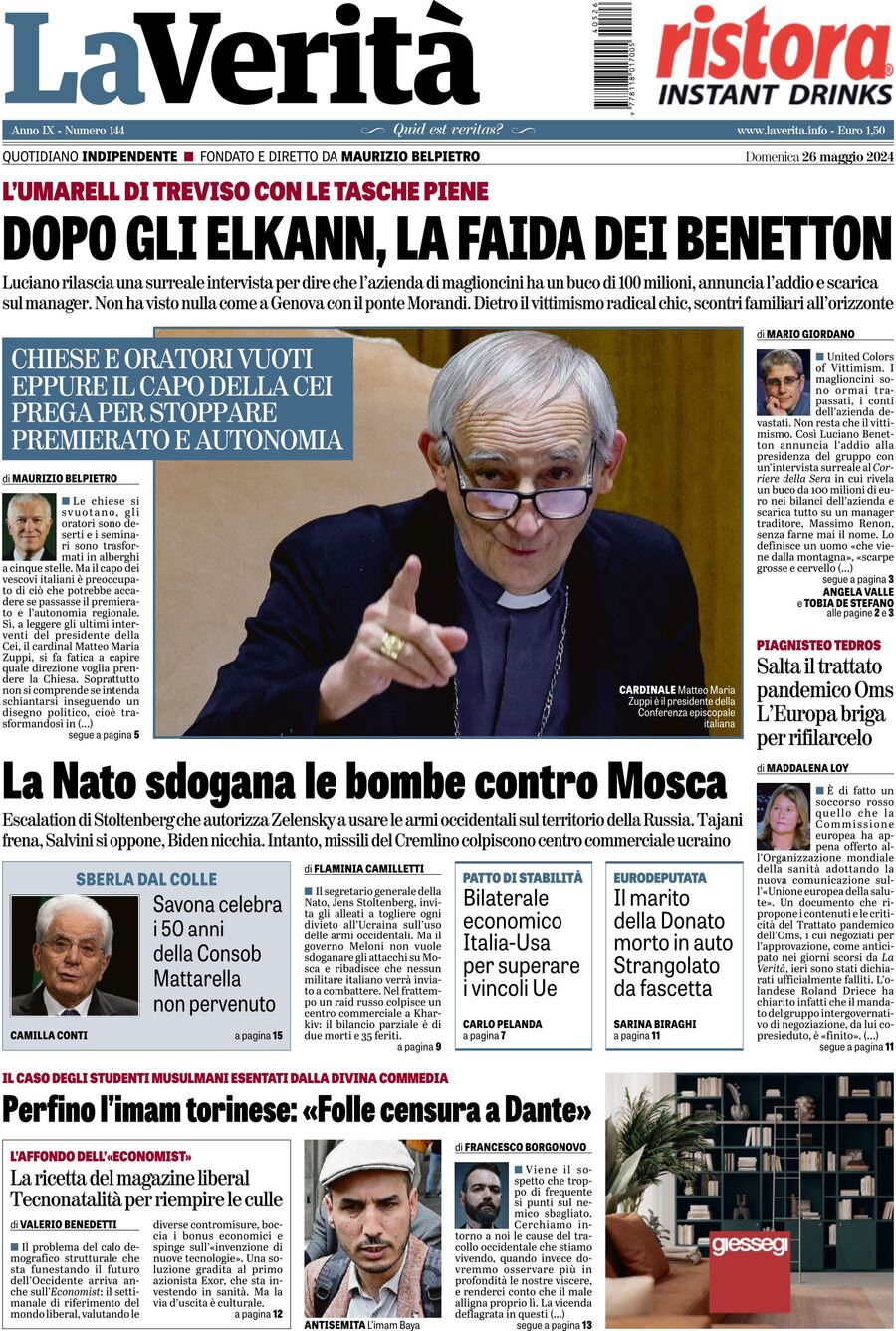 Prima-pagina-la-verita-edizione-di-oggi-26-05-2024