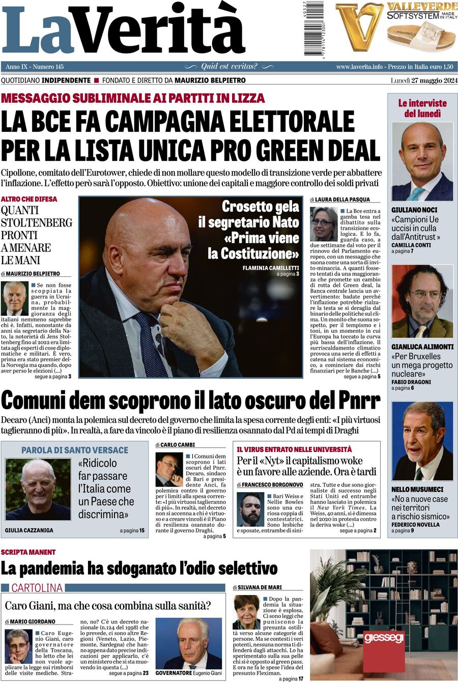 Prima-pagina-la-verita-edizione-di-oggi-27-05-2024