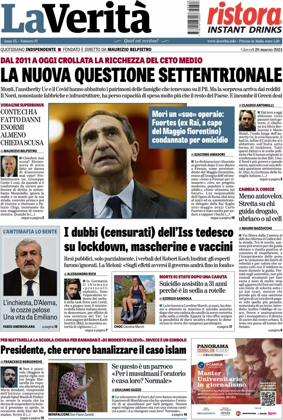 Prima-pagina-la-verita-edizione-di-oggi-28-03-2024