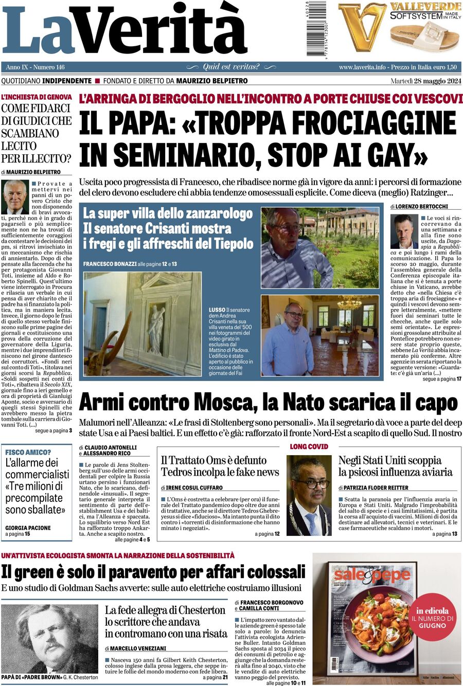 Prima-pagina-la-verita-edizione-di-oggi-28-05-2024