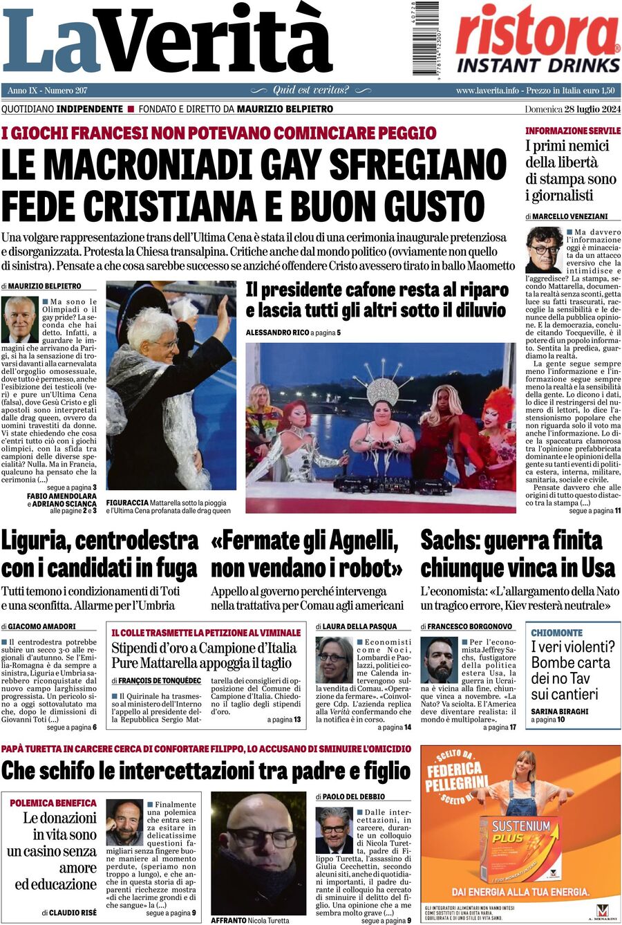 Prima-pagina-la-verita-edizione-di-oggi-28-07-2024