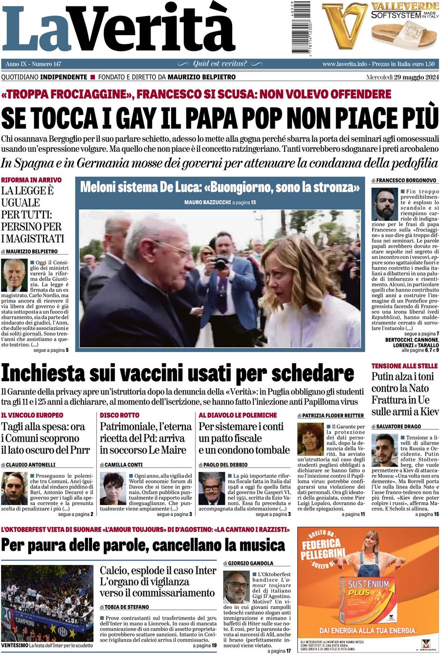 Prima-pagina-la-verita-edizione-di-oggi-29-05-2024