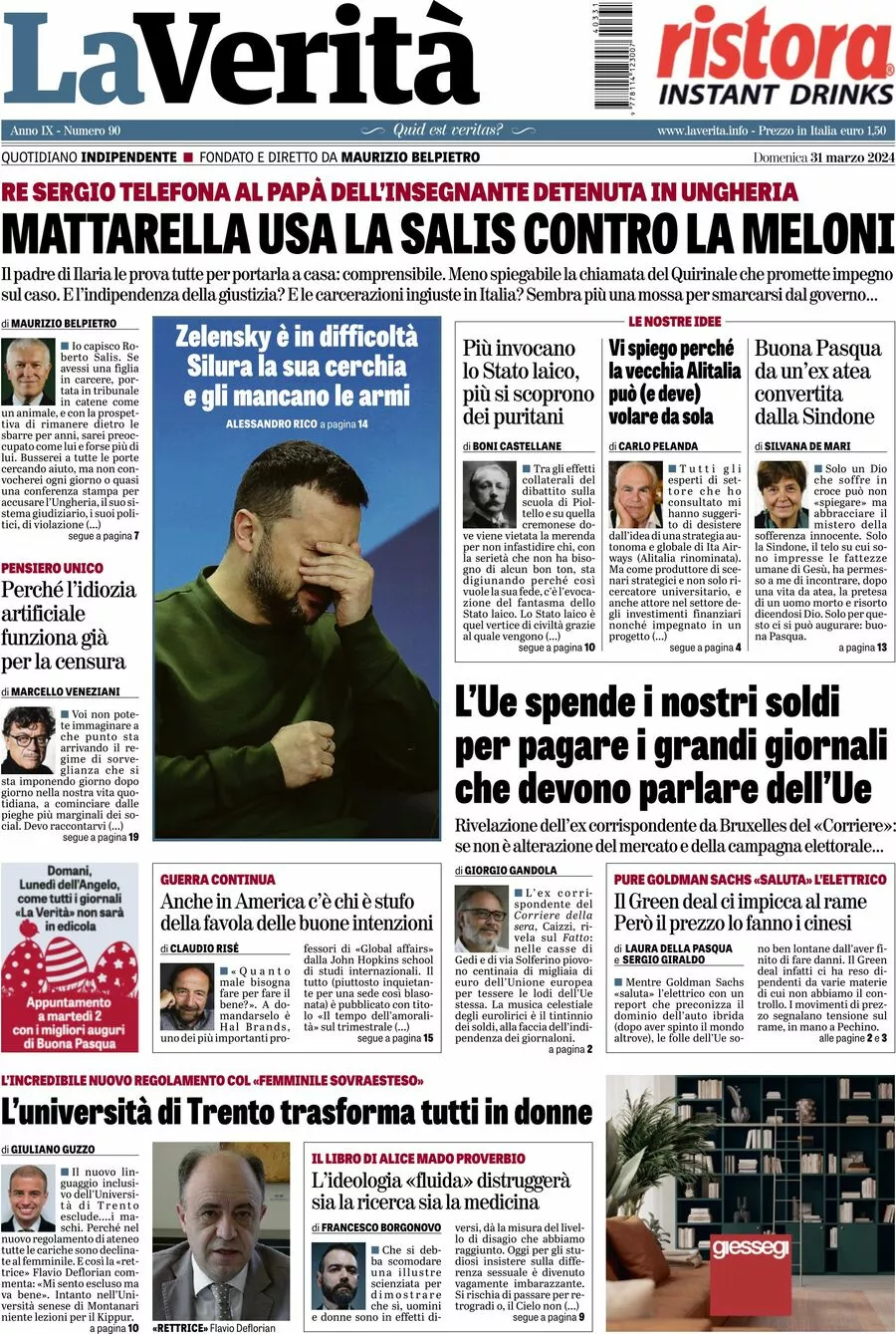 Prima-pagina-la-verita-edizione-di-oggi-31-03-2024