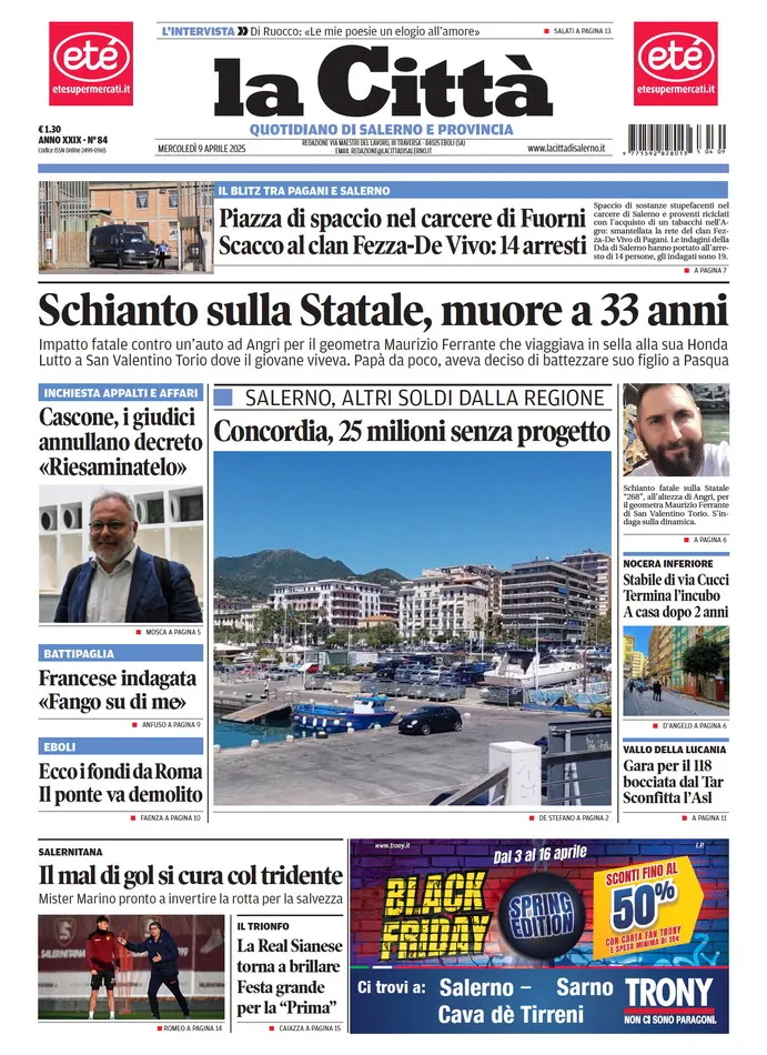 Prima-pagina-lacitta-del-2025-04-09