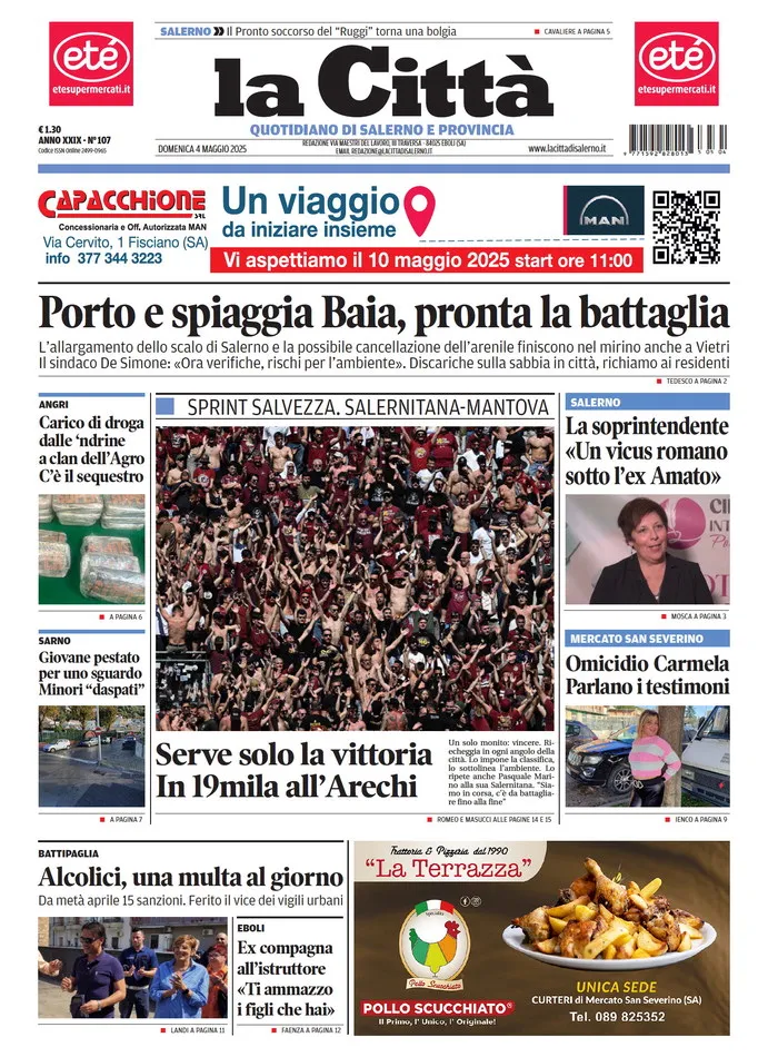 Prima-pagina-lacitta-del-2025-05-04