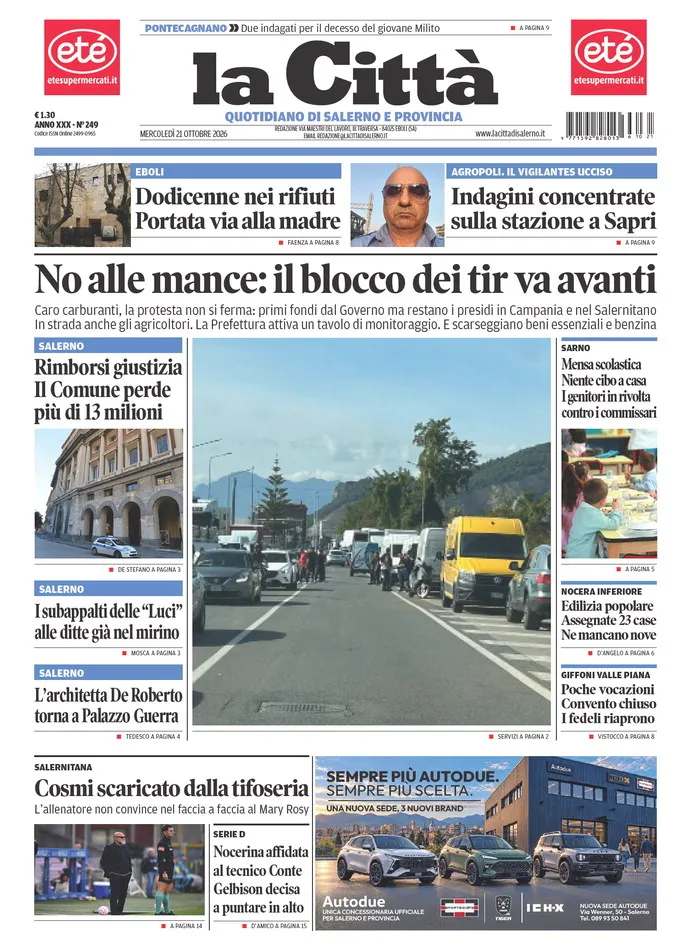 Prima-pagina-lacitta-del-2026-10-21